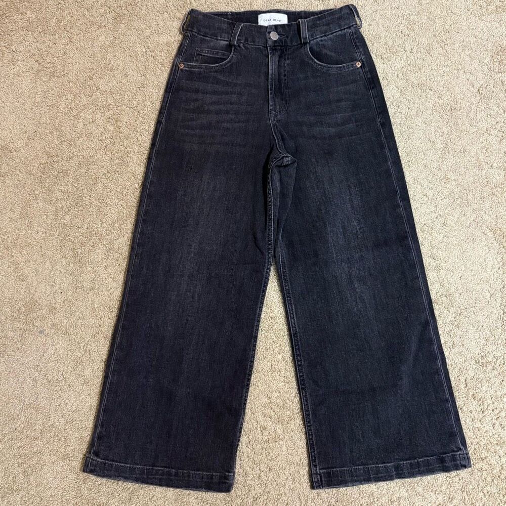 Dear John Audrey wide leg high waisted washed black cropped Jean‎ size 25